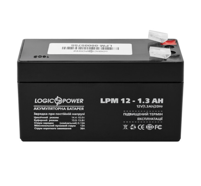 LogicPower Акумуляторна батарея LogicPower LPM 12V 1.3AH (LPM 12 - 1.3 AH) AGM