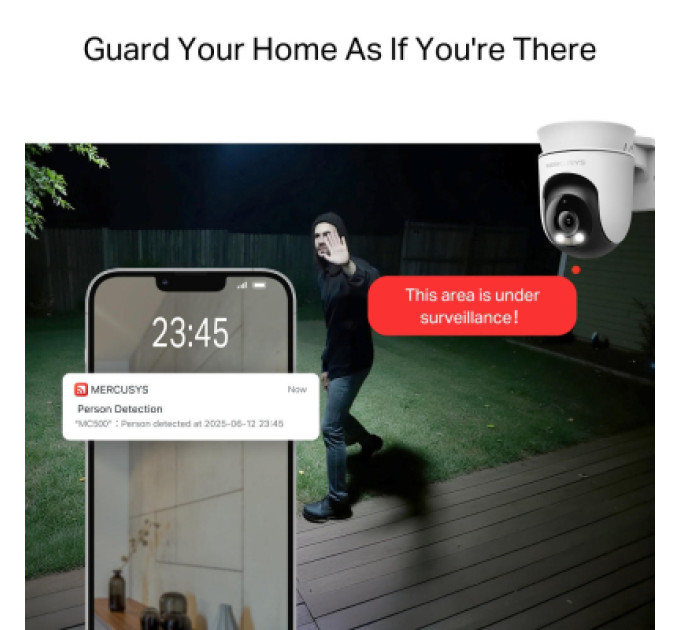 Mercusys Камера відеоспостереження Mercusys IP-Камера MERCUSYS MC500 FHD N300 microSD motion detection, зовнішня (MC-500)