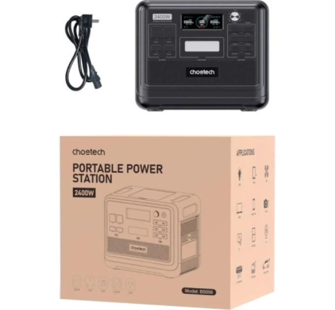 Choetech Зарядна станція Choetech BS008-BQB 2400W 2048Wh (BS008-BQB)