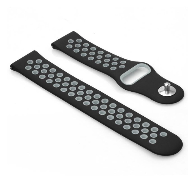 ZZKM Ремінець BeCover Vents Style для Xiaomi iMi KW66/Mi Watch Color/Watch S1 Active/Haylou LS01/LS05 Black-Grey (705801)