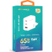 Grand-X Зарядний пристрій Grand-X 2xUSB-C + 1xUSB 65W PD3.0 QC4.0 AFC SCP FCP white (CH-990W)