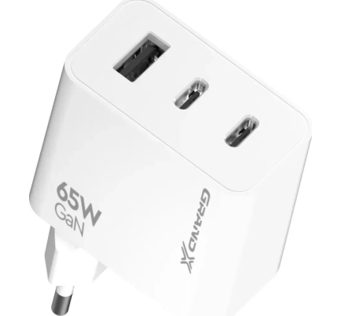 Grand-X Зарядний пристрій Grand-X 2xUSB-C + 1xUSB 65W PD3.0 QC4.0 AFC SCP FCP white (CH-990W)