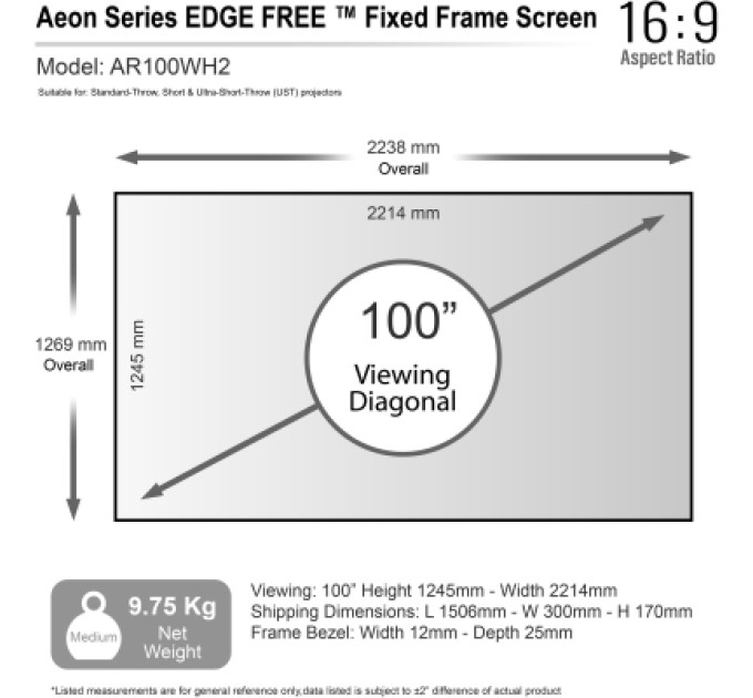 Elite Screens Проекційний екран Elite Screens AR100WH2