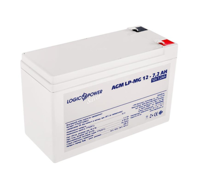 LogicPower Акумуляторна батарея LogicPower 12V 7.2AH (LPM-MG 12 - 7.2 AH) AGM мультігель