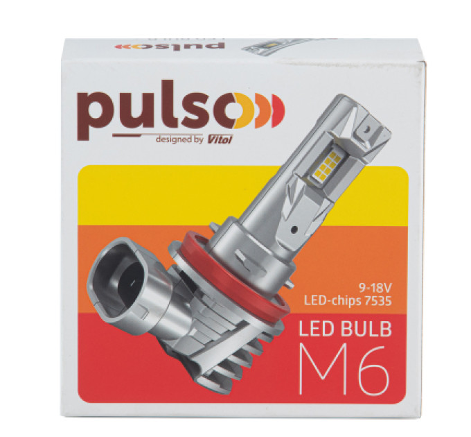 PULSO Автолампа PULSO LED-chips 7535/9-18v/2x28w/6000Lm/6500K (M6-H7)