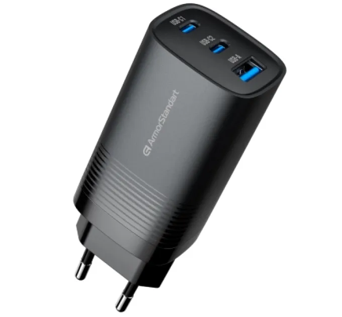 Armorstandart Зарядний пристрій Armorstandart 2xUSB-C + 1xUSB 67W GaN black (ARM88384)