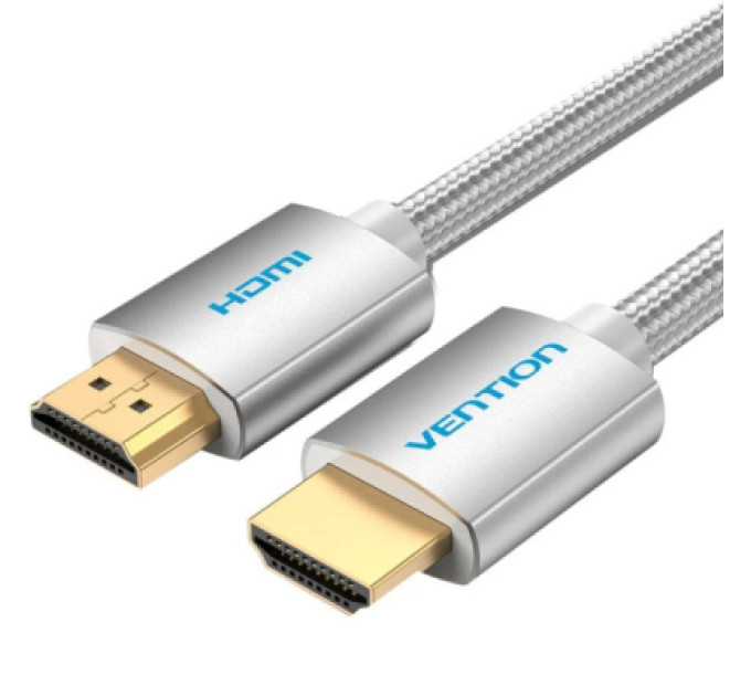 Vention Кабель мультимедійний HDMI M to HDMI M 5.0m V2.1 4K60Hz braided aluminum alloy gray Vention (AABIJ)