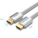 Vention Кабель мультимедійний HDMI M to HDMI M 5.0m V2.1 4K60Hz braided aluminum alloy gray Vention (AABIJ)