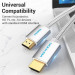 Vention Кабель мультимедійний HDMI M to HDMI M 5.0m V2.1 4K60Hz braided aluminum alloy gray Vention (AABIJ)