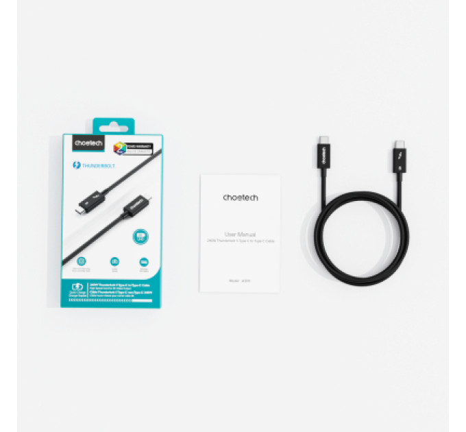 Choetech Дата кабель USB-C to USB-C 1.0m Thunderbolt 5 Intel certified Choetech (A3011)