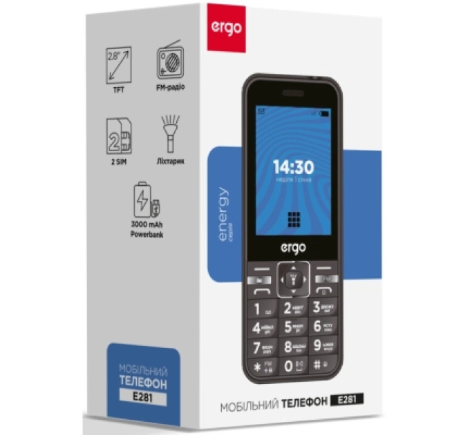 Ergo Мобільний телефон Ergo E281 Blue