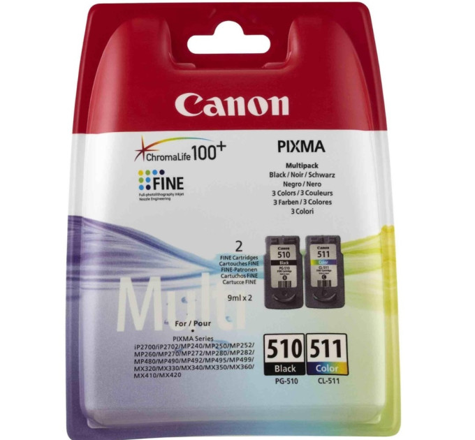 Canon Картридж Canon (PG-510/CL-511) Pixma MP240/250/260/270/272/280/MX320/330 Multipack (2970B017AA)