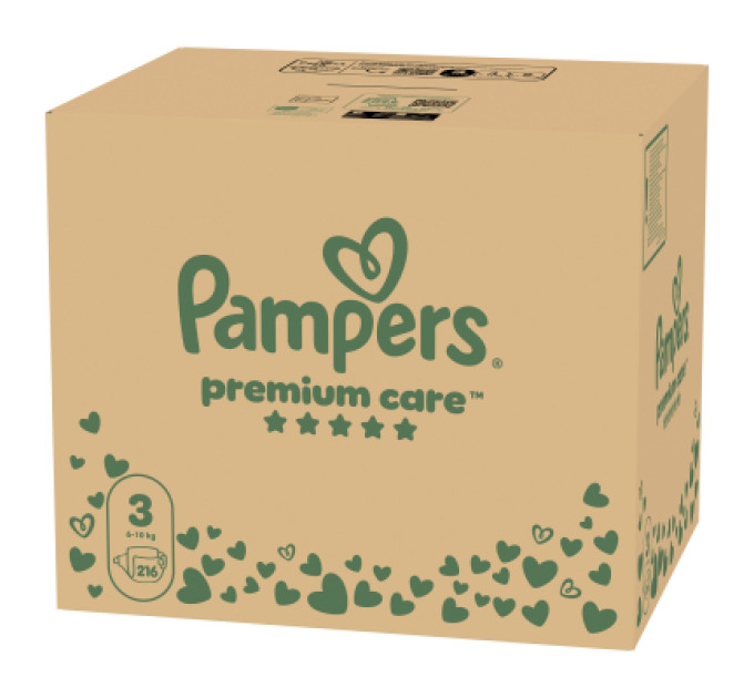 Pampers Підгузки Pampers Premium Care Розмір 3 (6-10 кг) 216 шт (8006530223539)