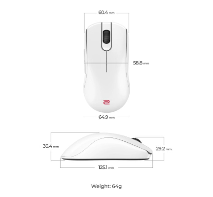 Zowie Мишка Zowie FK2DW Wireless White (9H.N4MBE.A3E)