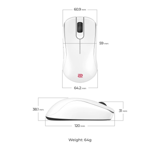 Zowie Мишка Zowie S2DW Wireless White (9H.N4NBE.A3E)