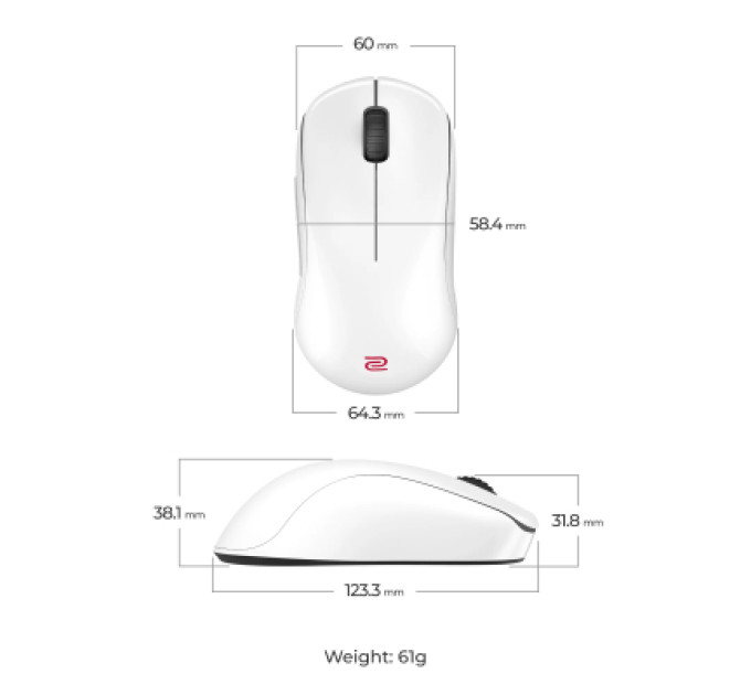 Zowie Мишка Zowie U2DW Wireless White (9H.N4PBE.A3E)