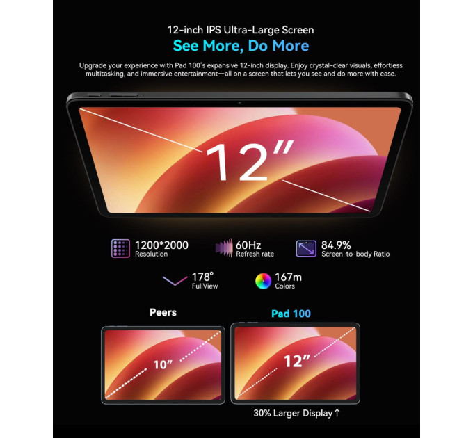 Oscal Планшет PAD100 BLUE 12" 256GB OSCAL