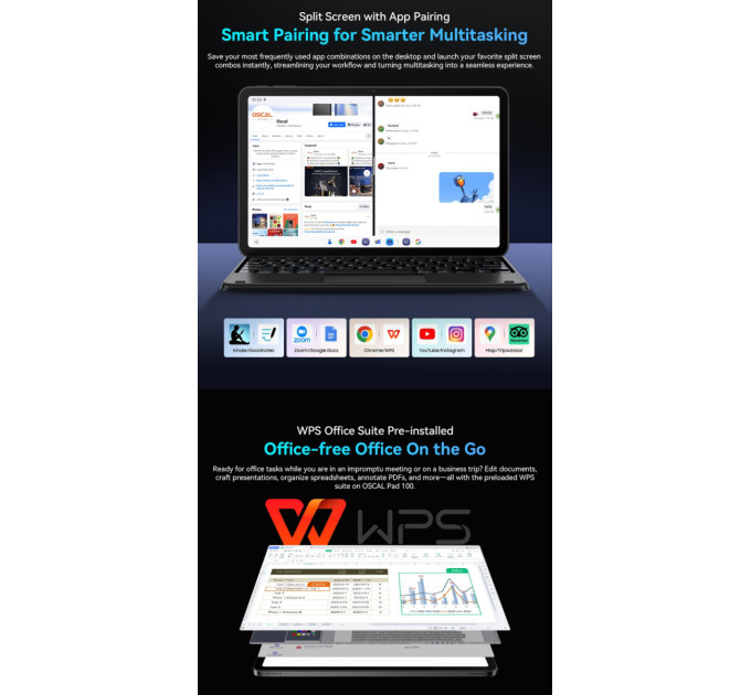 Oscal Планшет PAD100 BLUE 12" 256GB OSCAL