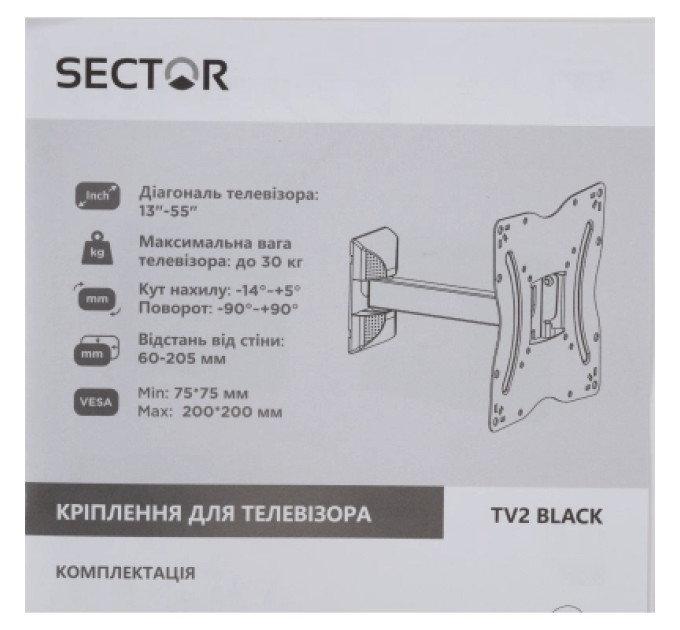 Sector Кронштейн Sector TV2 Black