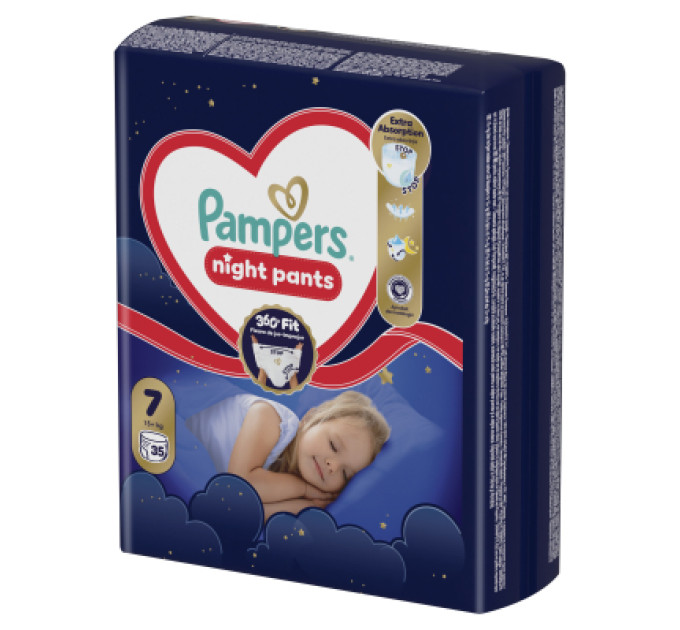 Pampers Підгузки Pampers Night Pants Розмір 7 (15+ кг) 35 шт (8006530320573)