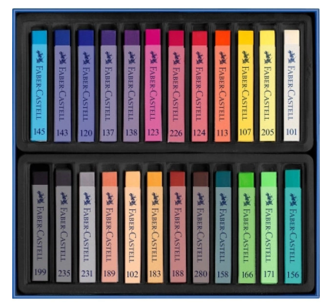 Faber-Castell Пастель Faber-Castell Soft Pastels, м'яких, довжина крейди 70 мм, 24 кольори, 128324 (16794)