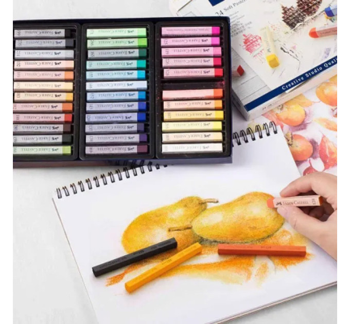 Faber-Castell Пастель Faber-Castell Soft Pastels, м'яких, довжина крейди 70 мм, 24 кольори, 128324 (16794)