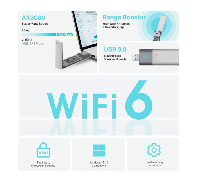 TP-Link WI-FI адаптер, Archer TX50UH TP-LINK