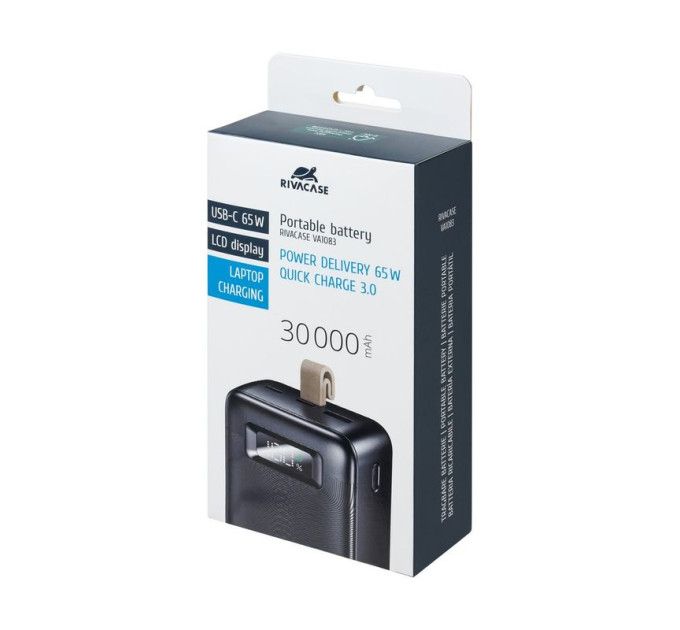 RivaCase Портативний зарядний пристрій Rivacase, 30000 mA, RIVAPOWER VA1083 (Black)