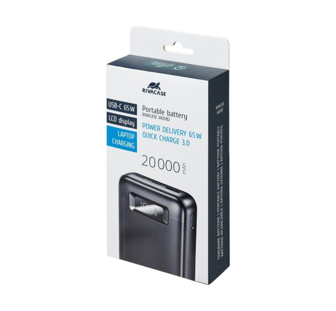 RivaCase Портативний зарядний пристрій Rivacase, 20000 mA, RIVAPOWER VA1082 (Black)