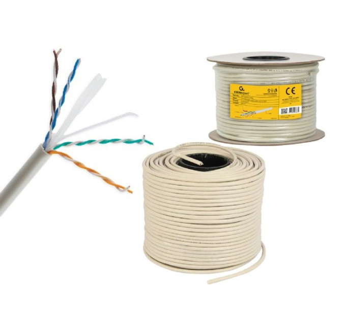 Cablexpert Звита пара,Cablexpert UPC-6004SE-SOL, CAT6, одножильна, алюміній під міддю (CCA з AWG24), неекранована, 305 м