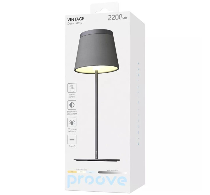 Proove Настільна лампа LED Proove Vintage 2200 mAh Black (NLPV05012001)