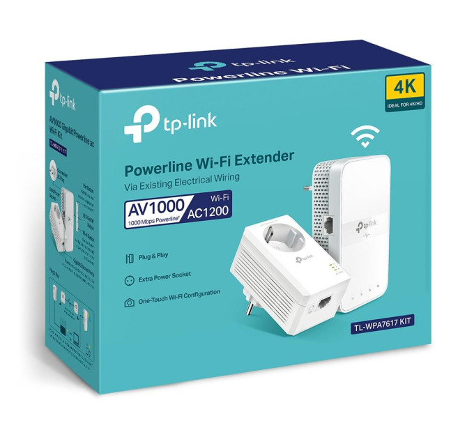 TP-Link Комплект гігабітного Powerline адаптера, TL-WPA7617 KIT TP-LINK