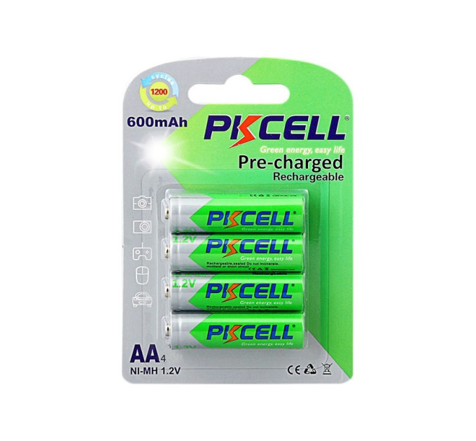 PkCell Акумулятор PKCELL Ni-MH AA/HR06 600 mAh BL 4шт (PC/AA600-4BA/09321)