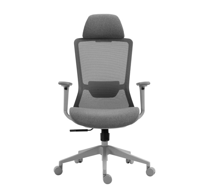 2E Крісло 2E OFFICE OC150, тканина, 4D-підлокітники, підголівник, сірий