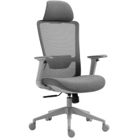 Крісло 2E OFFICE OC150, тканина, 4D-підлокітники, підголівник, сірий