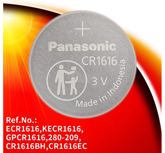 Panasonic Батарейка Panasonic літієва CR1616 блістер, 5 шт.