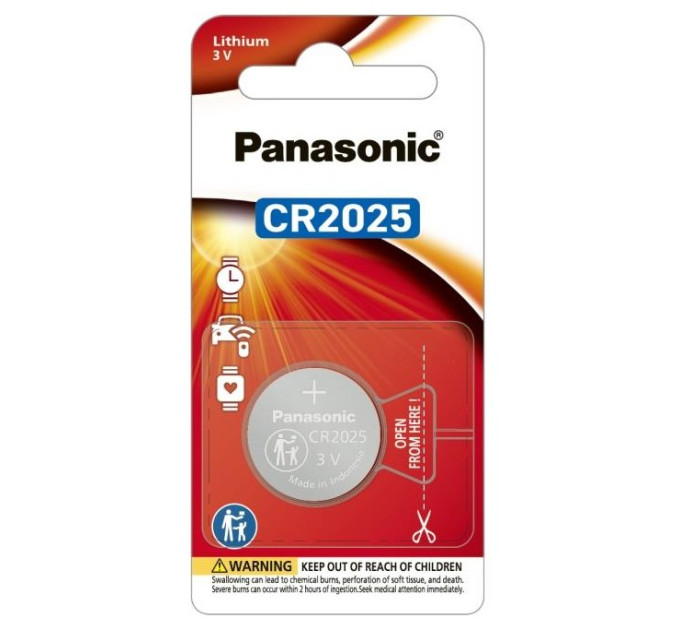 Panasonic Батарейка Panasonic літієва CR2025 блістер, 1 шт.