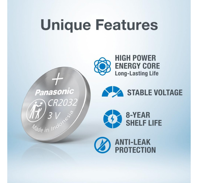 Panasonic Батарейка Panasonic літієва CR2032 блістер, 1 шт.