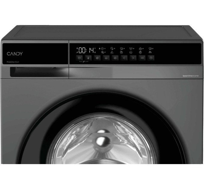 Candy Пральна машина Candy ProWash 100 фронтальна, 7кг, 1200, A, 43.9см, дисплей, пара, інвертор, люк чорний, cріблястий