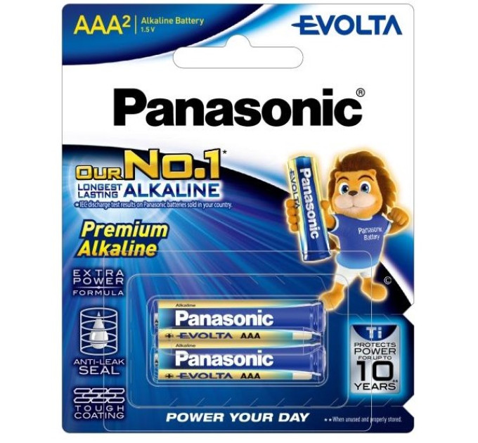 Panasonic Батарейка Panasonic Evolta лужна AAA блістер, 2 шт.