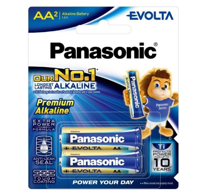 Panasonic Батарейка Panasonic Evolta лужна AA блістер, 2 шт.