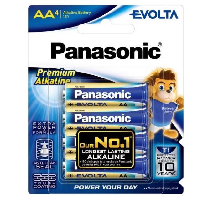 Panasonic Батарейка Panasonic Evolta лужна AA блістер, 4 шт.