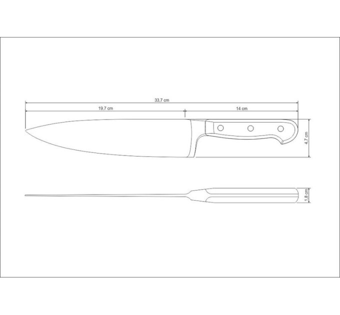 Tramontina Ніж кухарський TRAMONTINA CENTURY, 203 мм