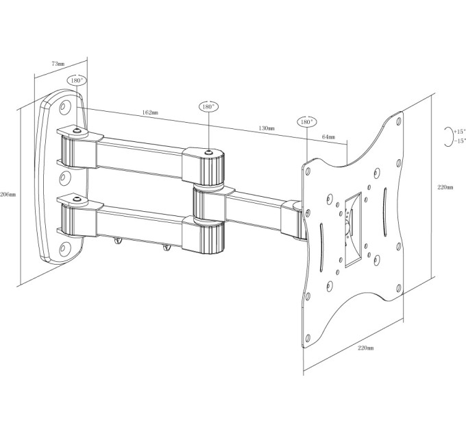X-Digital Кронштейн настінний X-Digital STEEL SA245 Black