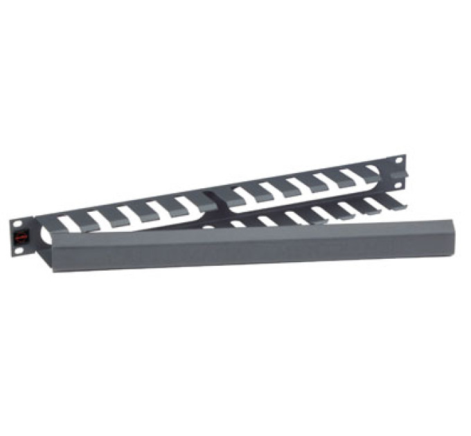 Molex Горизонтальный кабельный организатор щелевого типа Molex с крышкой, 19 дюймов, 1U, Graphite