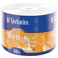 Диск Verbatim DVD-R 4,7Gb 16x DATA LIFE Tape Wrap 50 pcs (43791)