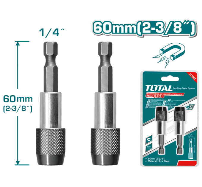 Total Тримач для біт магнітний TOTAL TAC462601, L = 60 мм