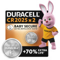 Duracell Спеціальна літієва батарейка типу «таблетка» Duracell 2025 3V, (DL2025/CR2025), 2 шт.