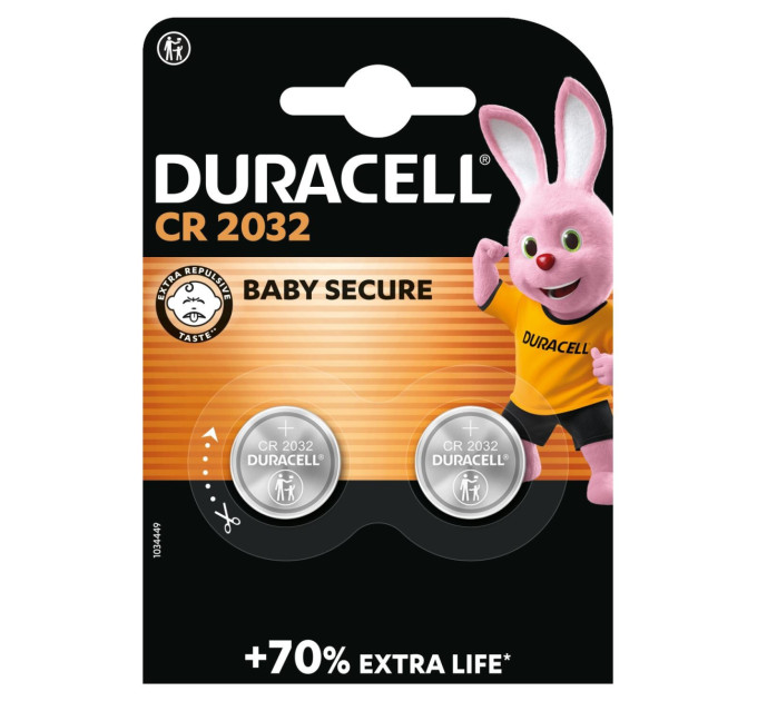 Duracell Спеціальна літієва батарейка типу «таблетка» Duracell 2032 3V, (DL2032/CR2032), 2 шт.