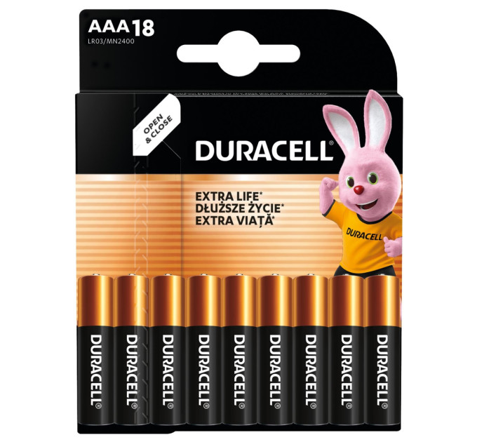 Duracell Лужні батарейки Duracell AAA, 18 шт.